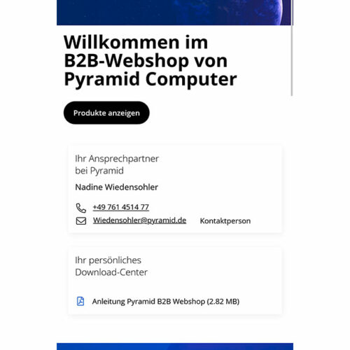 Der B2B-Webshop von Pyramid Computer.