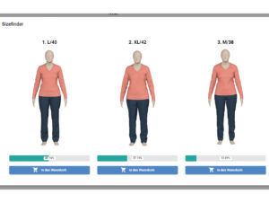 Der Sizefinder von Avalution im Webshop