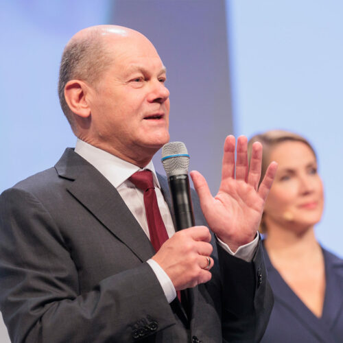 Auch Bundeskanzler Olaf Scholz sprach auf dem Handelskongress.