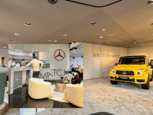 Blick ins „Odeonsplatz-Studio“ von Mercedes-Benz in München