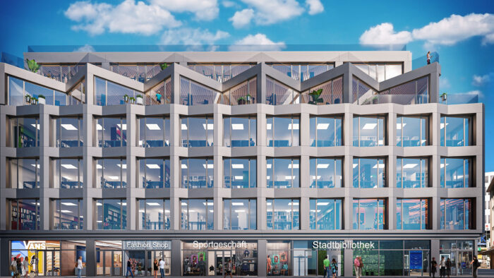 Das Gebäude ist als Mixed-Use-Konzept geplant