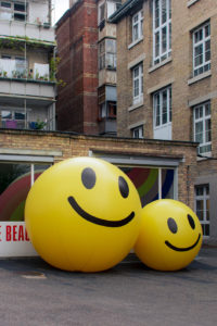 Auch an öffentlichen Plätzen setzen die Smileys Akzente.