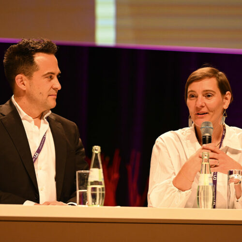 Bastian King, Takko Holding (links) und Katja Burkert, Intersport Deutschland