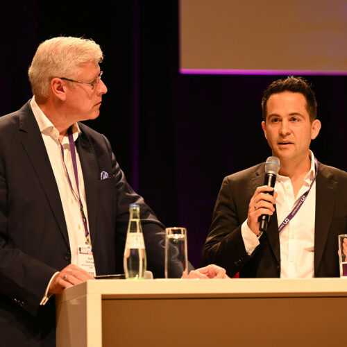 Olaf Schrage (links) mit Bastian King, Takko Holding