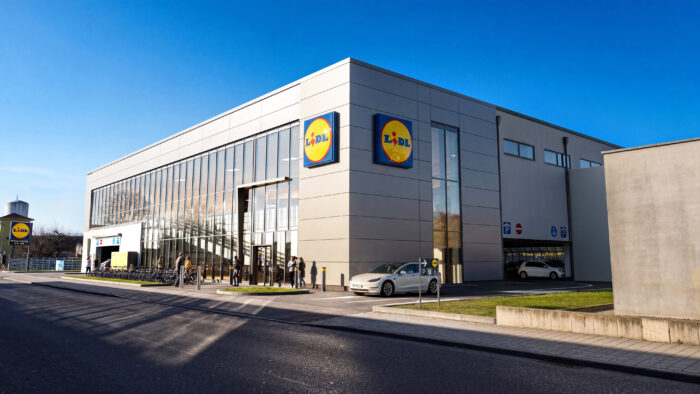 Auch Lidl führt für Online-Einkäufe den Wero ein. Hier die im Bau befindliche Holz-Hybridfiliale in Rheinfelden