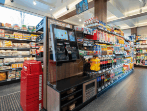 Auch das Self-Checkout-Terminal in der Rewe Nahkauf-Box akzeptiert ausschließlich Kartenzahlung