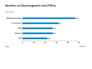 Bereiche, wo Cloud eingesetzt wird (TOP 5)