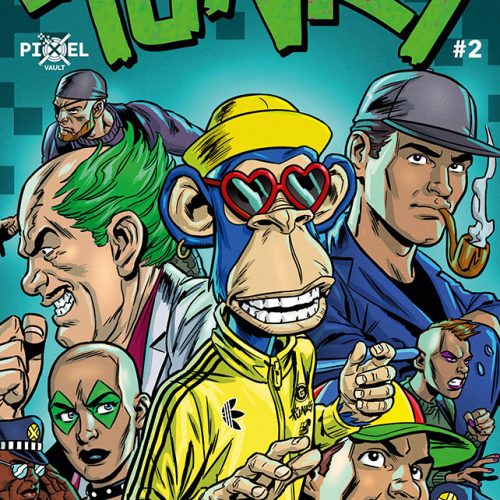 Cover des Adidas Originals „Punks“-Comic mit kultigen NFT-Charakteren, das es als digitale und Print-Version gibt.