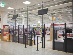 Die Smart Exit-Technologie steuert vollautomatisiert den Ausgang und überprüft abgeschlossene Bezahlvorgänge.