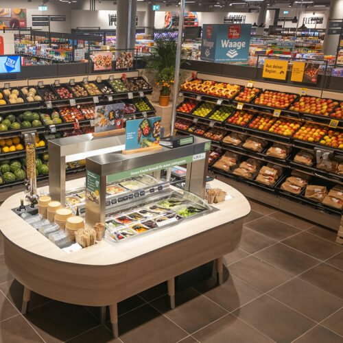 Die Salatbar für individuell zusammenstellbare To-go-Salate