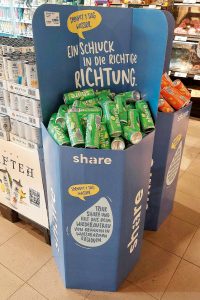 Information im Warengetümmel: Impact-Brands wie Share stehen vor der Aufgabe, ihre Anliegen am POS zu kommunizieren.