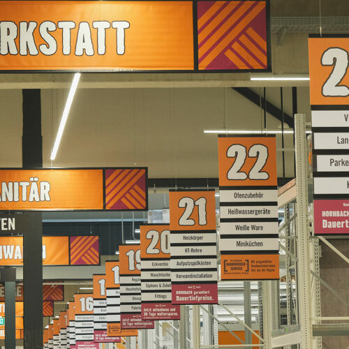 Der Hornbach Baumarkt mit dem umfangreichen Produktsortiment