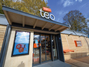 Die Teo 24/7-Stores mit ihrer markanten Waggonoptik haben ihren Standort vor allem im urbanen Umfeld