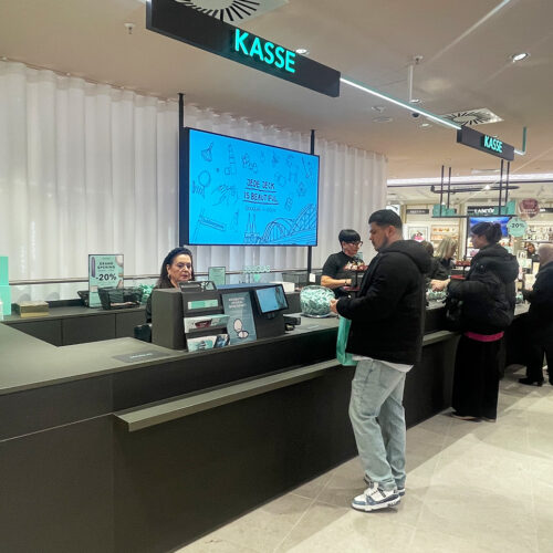 Der Kassenbereich im 1. Obergeschoss