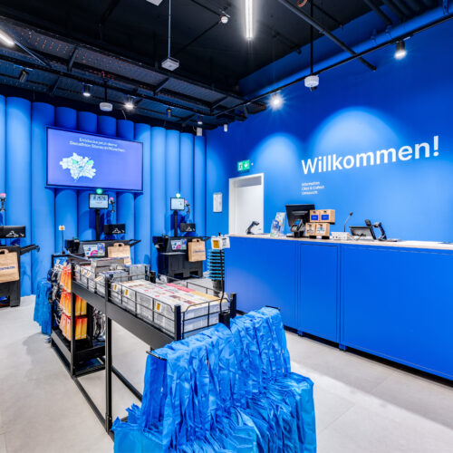 Wie in allen Decathlon-Filialen gibt es Self-Checkout-Terminals mit RFID-Technologie