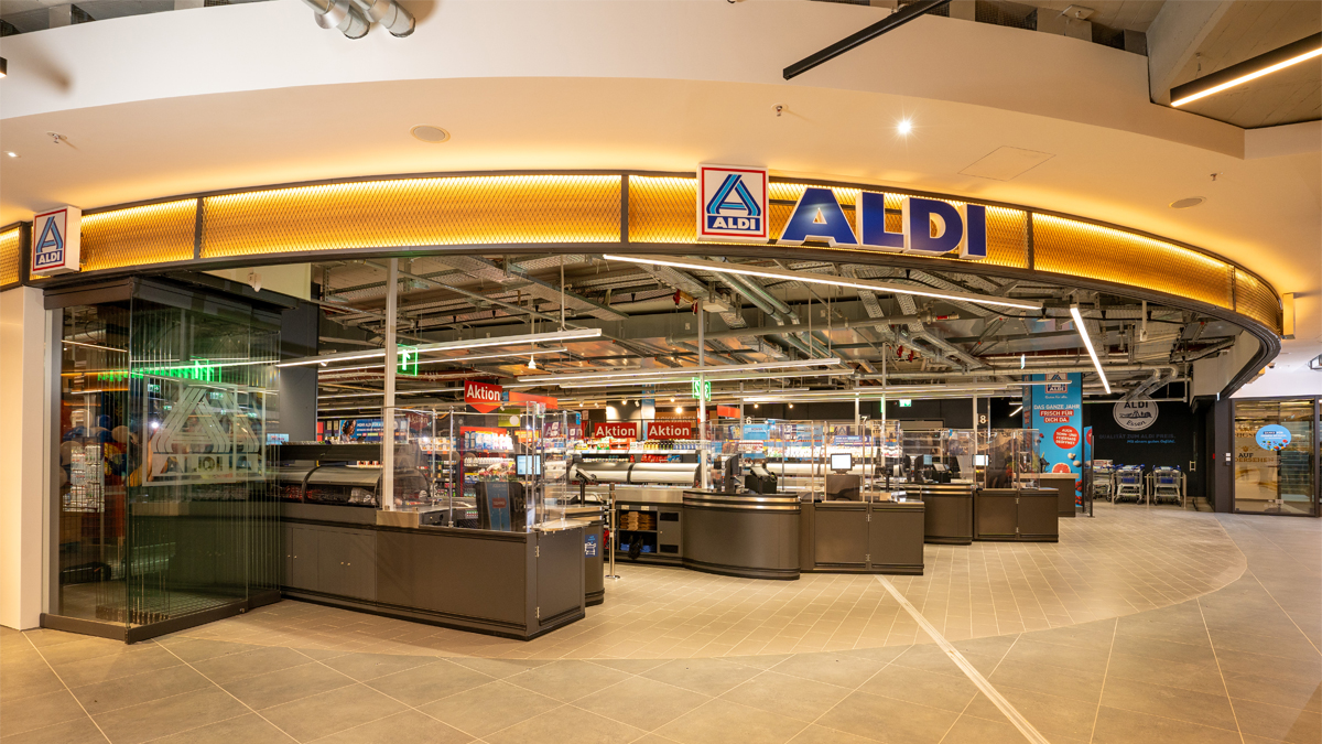 Neue Aldi NordFiliale in ehemaligem GaleriaGebäudekomplex
