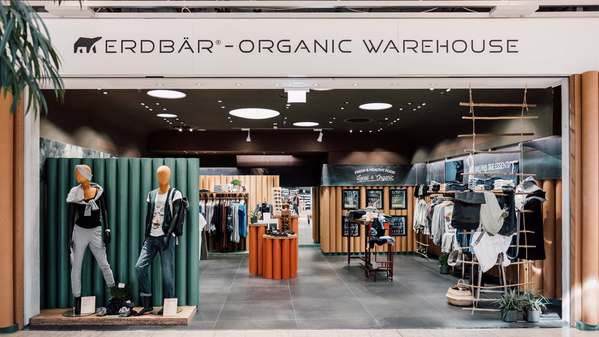 Erdbär Organic Warehouse Recycelfähiges StoreKonzept