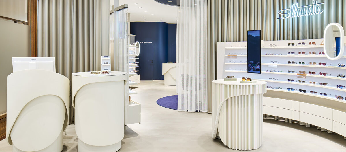 Der minimalistische Purismus der Silhouette-Produkte spiegelt sich im Storedesign wider