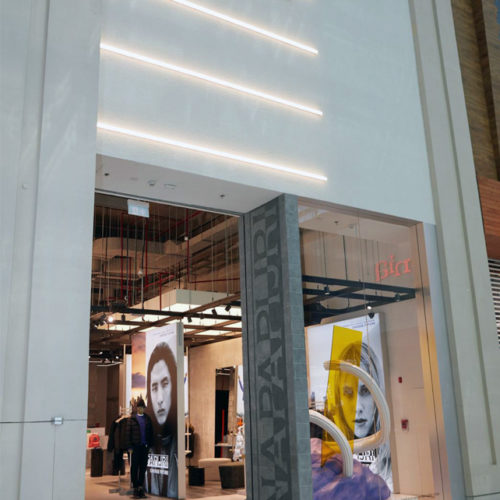 LED-beleuchtete Fassade