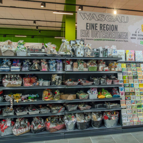Geschenkkörbe mit regionalen Produkten sind Teil des Marktprofils