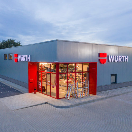 Fassade des neuen Standortes von Würth