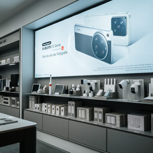 Großflächige Screens zur Produktpräsentation