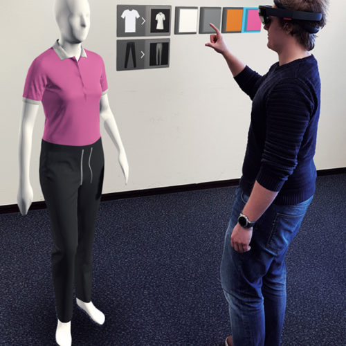 An der TH Köln entwickelt eine Forschungsgruppe eine Augmented-Reality-Anwendung, die eine virtuelle Schaufensterfigur in den Raum projiziert.