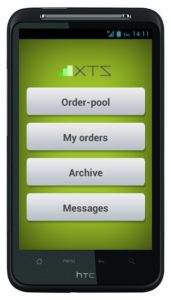 Das Basis-Menü der XTS-App für die Smartphones der Kuriere ist anwenderfreundlich und übersichtlich gestaltet.