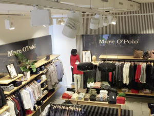 Auch in Marc O’Polo-Stores der Bollag-Guggenheim Fashion Group in der Schweiz läuft smarte Kommunikation über die Beleuchtungsanlage. (Foto: Osram)