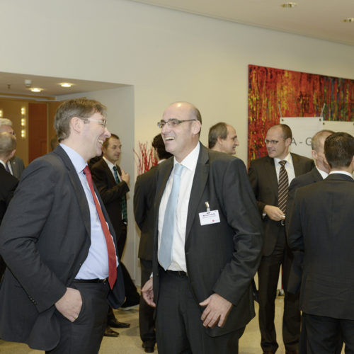 Come together (v.l.n.r.): Markus Mehrens (Postbank Systems), Birgit Mester, Thomas Häfner und Georg Herrmann (alle Deutsche Post AG )