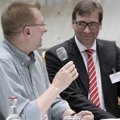 Ulrich Bensemann (Rossmann) und Jens Siebenhaar (Rewe) beziehen Position für den Handel.