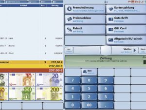 Bedienoberfläche einer Cloud-Kasse (Foto: Höltl)