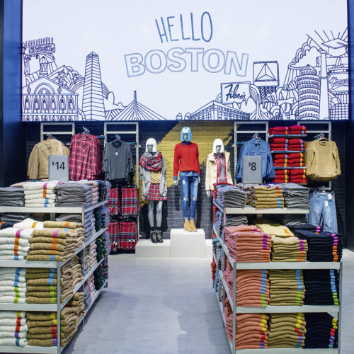 In jeder neuen Filiale, hier in Boston, grüßt Primark die Stadt mit speziellen Grafiken im Store. (Foto: Primark)