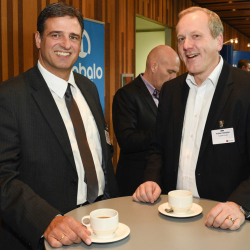 Dirk Böger (Rossmann) und Volker Giessler (Teradata)