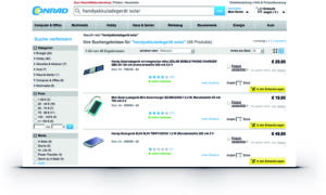 Screenshot zur Illustration der automatisch passenden Reihenfolge der Filter: Auf Basis des erlernten Kundenverhaltens rückt Fact-Finder die kaufentscheidenden Filter automatisch nach oben.