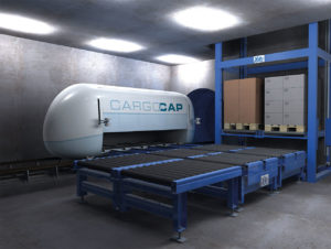Das deutsche Projekt Cargo Cap ist ein Ansatz, den Lieferverkehr automatisch durch unterirdische Tunnelröhren fahren zu lassen, hier der Aufbau. (Foto: Foto: CargoCap)
