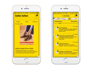 Geofencing bei den Gelben Seiten: Beim Betreten der „virtuellen Umkreise“ bekommen Käufer Angebote als Push-Nachrichten aufs Handy geschickt.