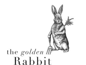 Für den Laden steht ein Logo mit Dürers Hase samt Schaufel und frischer Erntemöhre.
