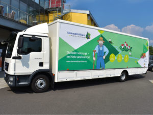 Das mobile Verkaufsfahrzeug geht sechsmal pro Woche auf Tour. (Foto: Steinwald Dorfladen GmbH)