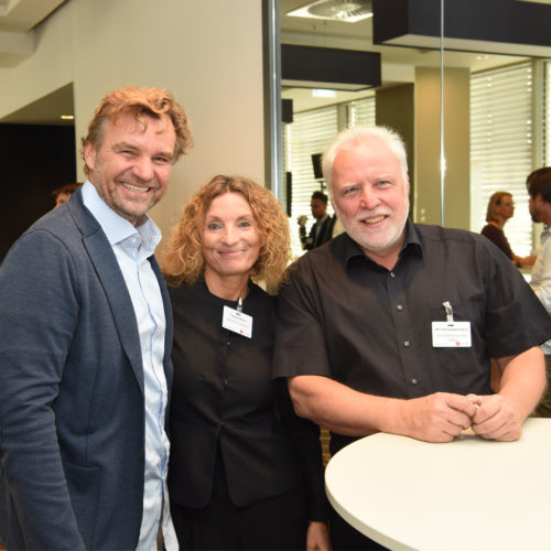 Wolfgang Gruschwitz (Gruschwitz GmbH) im Gespräch mit Claudia Böhm (Manor AG) und Willi Borkowski-Kania (World Warenhandels-GmbH)