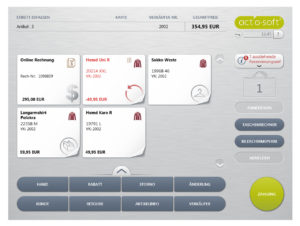 Die Maske gibt dem Verkäufer eine Übersicht über den Bestell- und Bezahlstatus des Kunden. (Grafik: Actosoft)