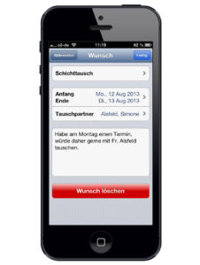 Möchten Mitarbeiter zum Beispiel im Krankheitsfall eine Schicht tauschen, kann der Schichtleiter direkt über die App informiert werden. (Foto: MEP24 Software GmbH)