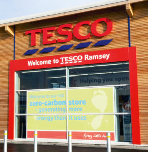 Tesco betreibt inzwischen 7 „Zero-Carbon-Stores” in Großbritannien, hier der Markt in Ramsey.