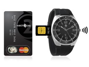 Die „Watch 2 Pay“ arbeitet mit Kreditkarten im Sim-Karten-Format. (Abbildung: Laks)