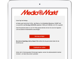 Ausschnitt einer Sendungsbenachrichtigung von Media Markt. (Foto: Media Markt Saturn)